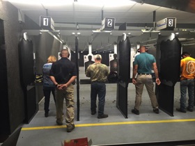 Qualification on the range at FRC in Baton Rouge. John Hanchey acting as Range Officer.